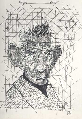 Cartoon: Beckett (medium) by juniorlopes tagged caricature,samuel beckett,karikatur,karikaturen,samuel,beckett