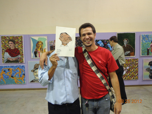 Cartoon: me and Marcelo Rampazzo (medium) by juniorlopes tagged salao,de,humor,piracicaba