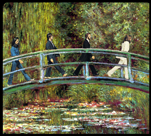 Cartoon: The long and winding road.. (medium) by juniorlopes tagged beatles,monet