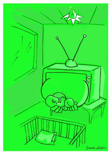 Cartoon: tv sucks! (medium) by juniorlopes tagged illustration,cartoon,tv,fernsehen,medien,massenmedium,medium,unterhaltung,freizeit,medienlandschaft,sucht,suchtverhalten,erziehung,bildung,wissen,süchtig,suchtmittel,nahrungsmittel,nahrungsaufnahme,essen,versorgung,abhängigkeit,baby,nachwuchs,verdummung,gesellschaft,manipulation,droge,opium,volk