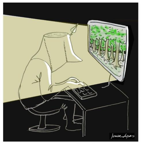 Cartoon: Web addict (medium) by juniorlopes tagged web,sucht,internet,droge,visuel,www,multimedia,computer,rausch,zombie,wc,müll,abfall,kacke,überflüssig,realitätsfern,eskapismus,lethargie,verdummung,information,journal,blog,wald,waldsterben,abholzung,raubbau,umweltzerstörung,desinteresse,zukunft,erinnerung,rückgesinnung,nostalgie,geschichte