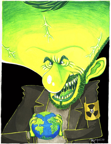 Cartoon: Ahmadinejad (medium) by Marcelo Rampazzo tagged ahmadinejad,karikatur,karikaturen,ahmadinedschad,gift,krieg,atombombe,waffen