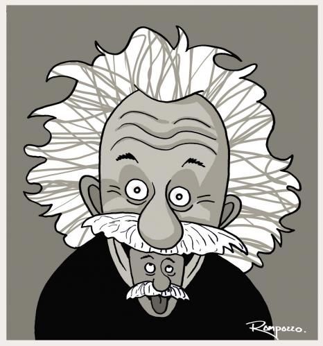Cartoon: Albert Einstein (medium) by Marcelo Rampazzo tagged albert,einstein