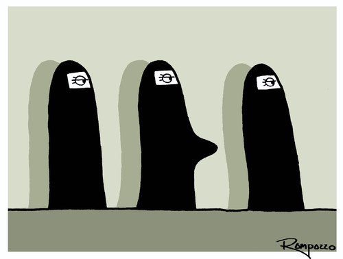 Cartoon: Bad Burka (medium) by Marcelo Rampazzo tagged bad,burka,burka,islam,religion,glaube,unterdrückung,frauen,kleidung,schleier,verhüllen