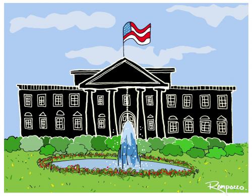 Black House By Marcelo Rampazzo | Politics Cartoon | TOONPOOL