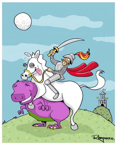 Cartoon: San Jorge and the Dragon (medium) by Marcelo Rampazzo tagged san,jorge