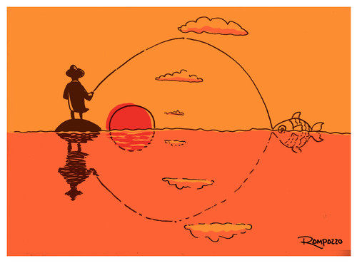 Cartoon: The Eyes (medium) by Marcelo Rampazzo tagged fish,fishing,sun,wasser,angler,angeln,fische,fischer,illustration