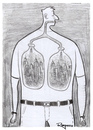 Cartoon: Evolution (small) by Marcelo Rampazzo tagged pollution smoke cities