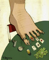 Cartoon: Poker (small) by Marcelo Rampazzo tagged feet,poker
