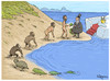 Cartoon: The origen of corruption (small) by Marcelo Rampazzo tagged corruption evolution money