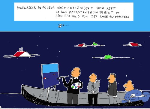 Cartoon: Bild der Lage (medium) by Florian France tagged hochwasser,polen,flut,überschwemmungen