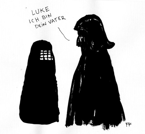 Cartoon: Ich bin dein Vater (medium) by Florian France tagged vader,darth,wars,star,burka,vater