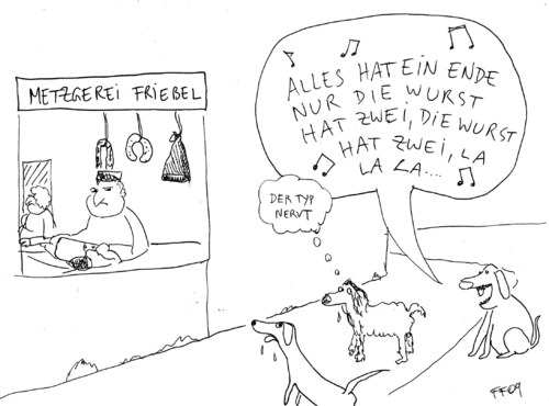 Cartoon: wurst (medium) by Florian France tagged wurst,worst,woscht,metzger,butcher,ende