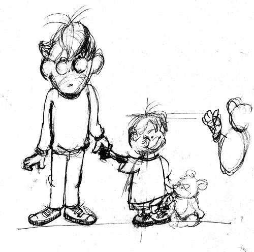 Cartoon: sketch father little boy (medium) by neudecker tagged sketch,drawing