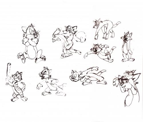 Cartoon: tom vs jerry studies (medium) by neudecker tagged tom,und,jerry,walt,disney,comics,studies,sketches,drawings