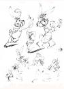Cartoon: bugs bunny sketches (small) by neudecker tagged bugs,bunny,sketch,line,drawing,comic,cartoon,walt,disney