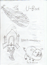 Cartoon: u-boot und schwein (small) by neudecker tagged zeichnung,cartoon,scribble