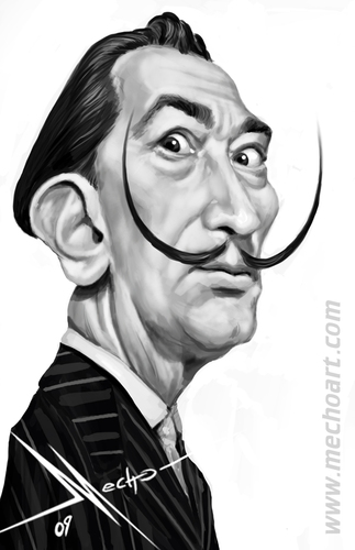 Cartoon: Dali (medium) by Mecho tagged dali,artist,art