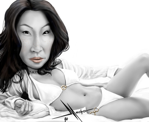 Cartoon: Lucy Liu (medium) by Mecho tagged lucy,liu