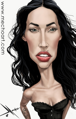 Cartoon: Megan Fox (medium) by Mecho tagged megan,fox,caricature,caricatures