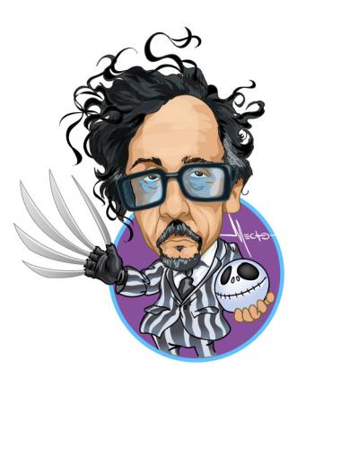 Cartoon: Tim Burton (medium) by Mecho tagged burton,caricature,caricaturas