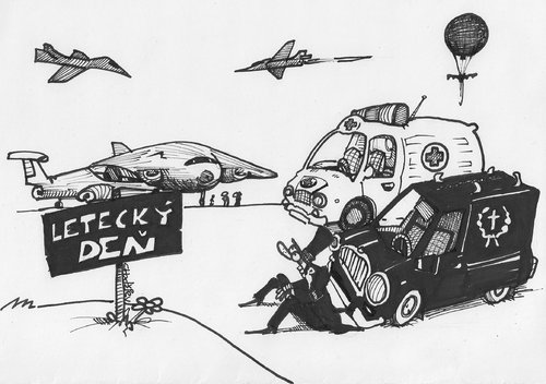 Cartoon: air show (medium) by ivo tagged wau