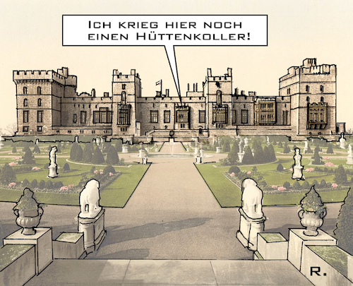 Cartoon: Charles - Royale Quarantäne (medium) by RachelGold tagged covid19,coronavirus,pandemie,wirtschaft,shutdown,rezession,krise,quarantäne,prinz,charles,windsor,castle,hüttenkoller,platzangst