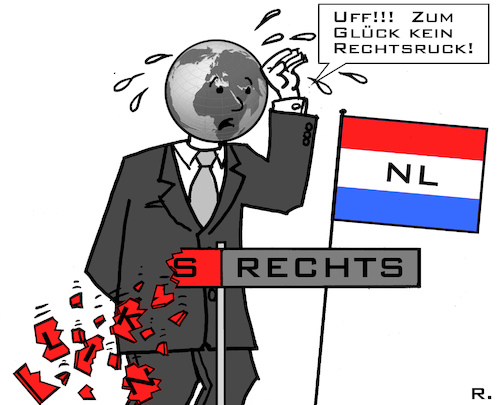 Cartoon: Kein Rechtsruck? (medium) by RachelGold tagged niederlande,wahl,links,rechts,rechtsruck,welt,presse,medien,zweckoptimismus