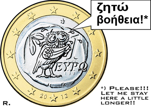 Cartoon: Reprieve (medium) by RachelGold tagged greece,europe,finance,crisis,euro,exit,currency,reprieve