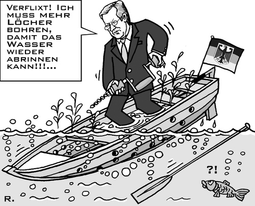 Cartoon: Selbstrettungsversuche (medium) by RachelGold tagged selbstrettungsversuch,affäre,wulff,bundespräsident,deutschland