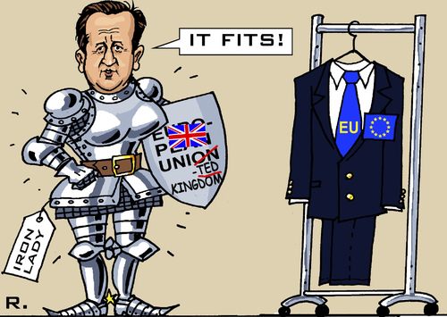 Cartoon: Thatchers Heir (medium) by RachelGold tagged eu,gb,uk,cameron,thatcher,separation