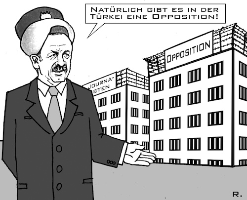 Cartoon: Türkei. Opposition? (medium) by RachelGold tagged türkei,sultanat,erdogan,demokratie,diktatur,opposition,gefängnis,haft,repression,türkei,sultanat,erdogan,demokratie,diktatur,opposition,gefängnis,haft,repression