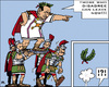 Cartoon: Caesars Shield (small) by RachelGold tagged berlusconi,italy,gouvernment,romans,asterix,gauls,shield,caesar,laurel,wreath