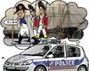 Cartoon: Little Great Men s Destiny (small) by RachelGold tagged france,sarkozy,affair,police,arrest,history,little,men,napoleon,elba