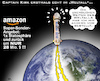 Cartoon: Star-Dreck? (small) by RachelGold tagged raumfahrt,blue,origin,amazon,jeff,bezos,shuttle,raumfähre,stratosphäre,william,shatner,captain,kirk,raumschiff,enterprise