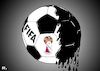 Cartoon: The dark Side of the Ball (small) by RachelGold tagged fifa,socker,wm,qatar,championship,fraud,corruption,human,rights