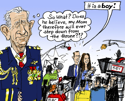 Cartoon: Heir to the Throne? (medium) by MarkusSzy tagged uk,prince,charles,elisabeth,ii,william,kate,throne,hire