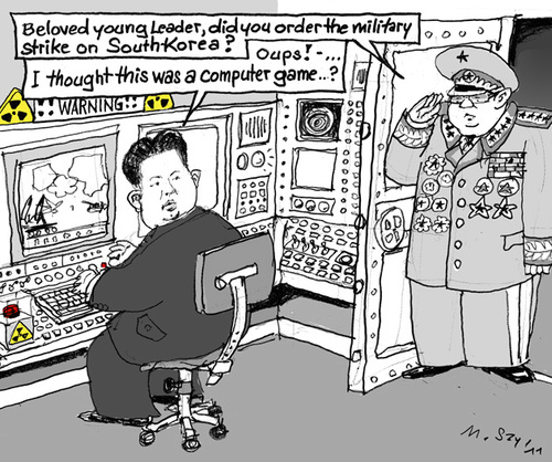 Cartoon: Korea 2012? (medium) by MarkusSzy tagged south,on,strike,un,jong,kim,leader,new,korea,nord