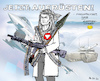 Cartoon: Im Windschatten? (small) by MarkusSzy tagged russland,ukraine,krieg,sicherheit,rüstung,waffenlobby,aufrüstung,österreich,thanner,verteidigung