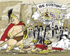 Cartoon: The last Spartiate (small) by MarkusSzy tagged greece,elections,chaos,eu,venizelos,samaras,tsipras