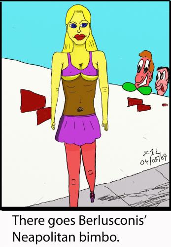 Cartoon: Neopolitan Bimbo (medium) by chriswannell tagged berlusconi,neopolitan,gag,cartoon