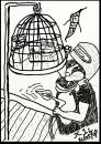 Cartoon: Dinnertime 3 (small) by chriswannell tagged cat,torch,bird,gag,cartoon