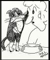 Cartoon: Dinnertime (small) by chriswannell tagged cat,dinner,gag,cartoon