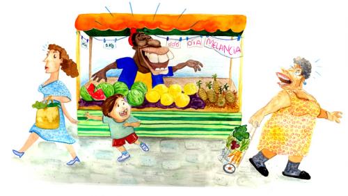 Cartoon: street market (medium) by mzdireda tagged ilustratio