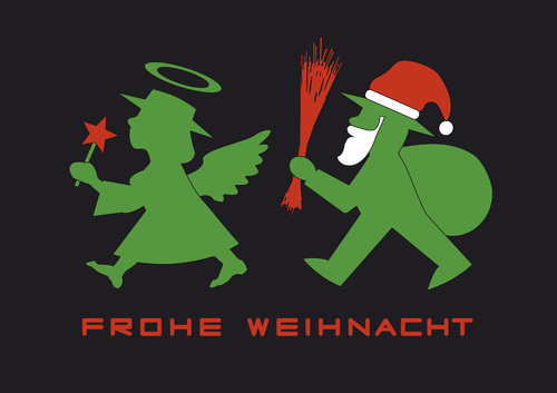 Cartoon: Frohe Weihnacht 2 (medium) by Thomas Bühler tagged engel,weihnachtsmann,weihnachten,ampelmännchen