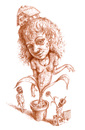 Cartoon: Die Blume (small) by Thomas Bühler tagged frau,liebe,haus,leben,werben,mann