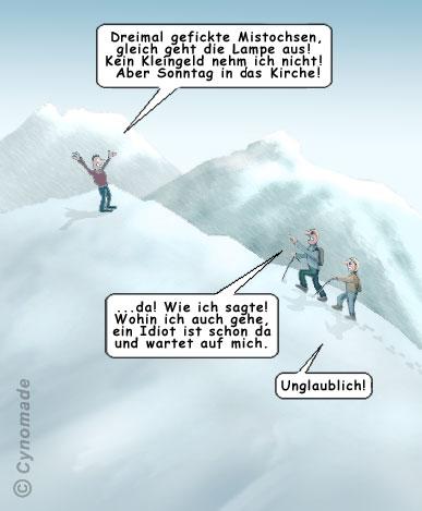 Cartoon: Hartes Schicksal! (medium) by moonman tagged paranoia,wahnsinn,umzingelt
