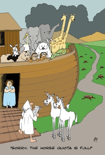Cartoon: Unicorns (medium) by aarbee tagged noah,ark,unicorn,horse