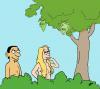 Cartoon: Fig Leaves (small) by aarbee tagged adam,eve,fashion,eden