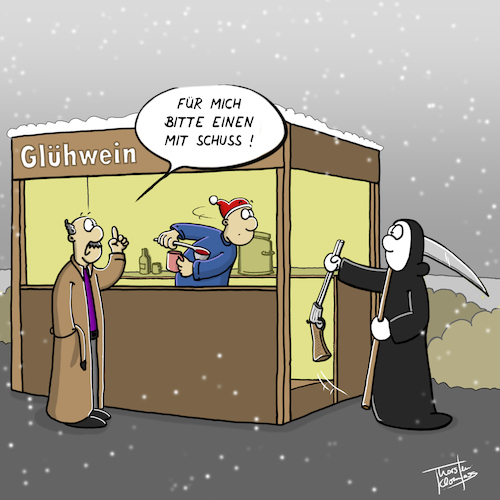 Cartoon: Weihnachtsmarkt (medium) by Thorsten Klomfass tagged weihnachtsmarkt,weihnachten,glühwein,glühweinstand,tod,weihnachtsmarkt,weihnachten,glühwein,glühweinstand,tod